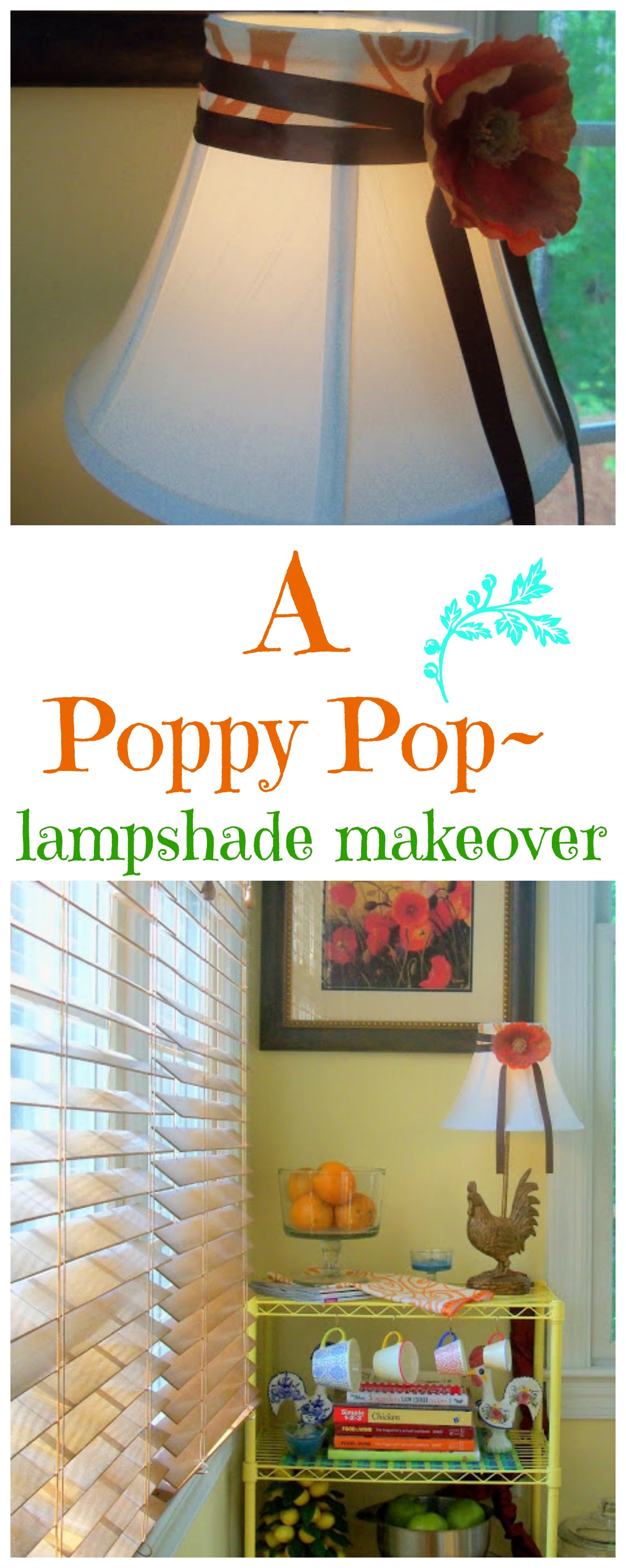 a poppy lampshade makeover