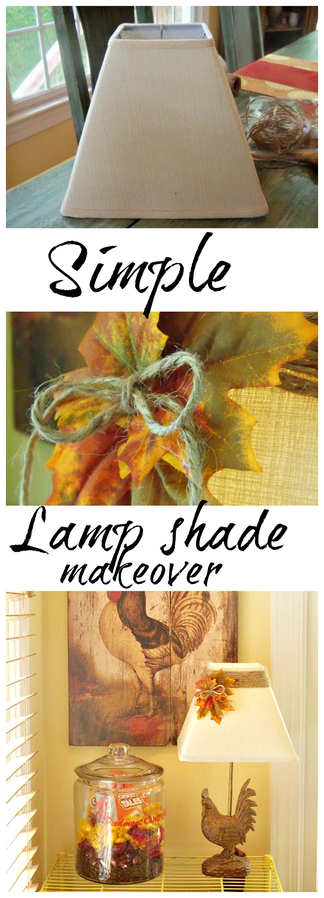 lamp shade makeover for Fall