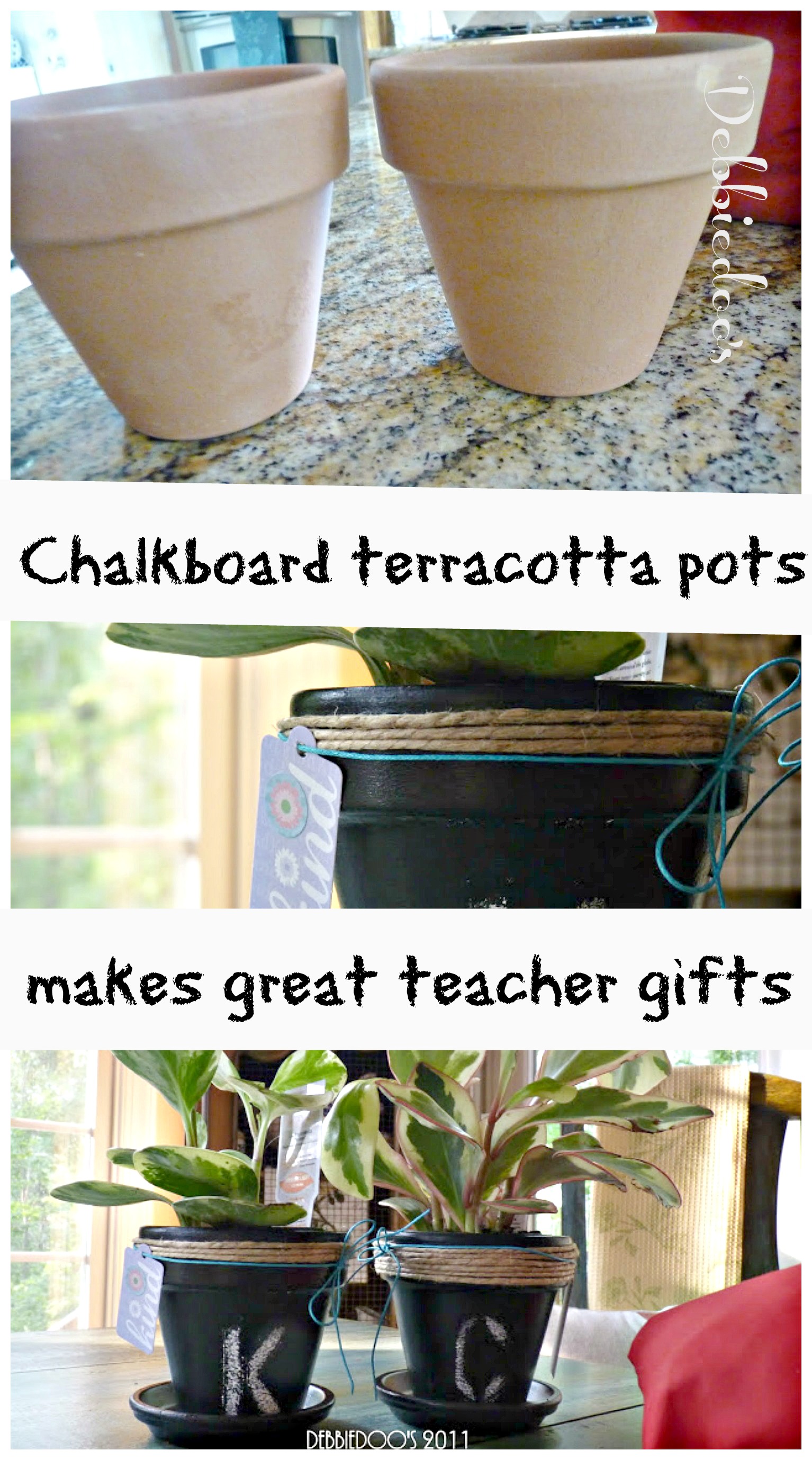 chalkboard terra cotta pots