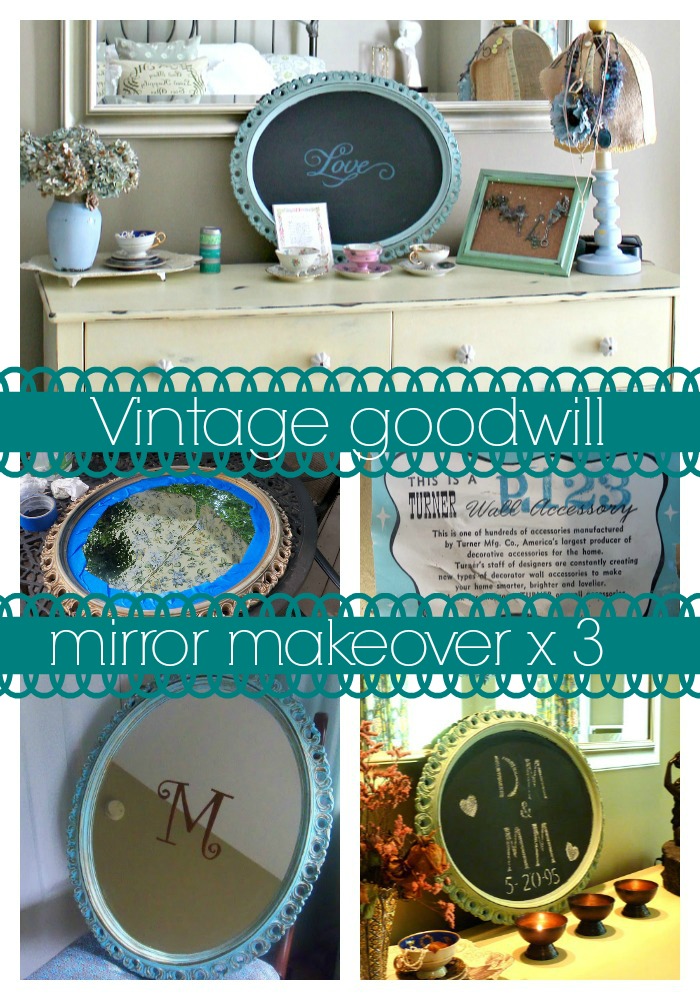 vintage mirror from goodwill chalkboard makeover