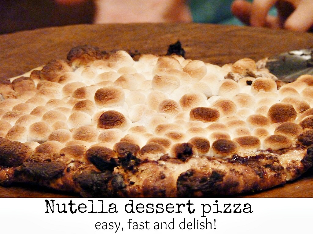 Nutella pizza dessert that looks like one giant smore