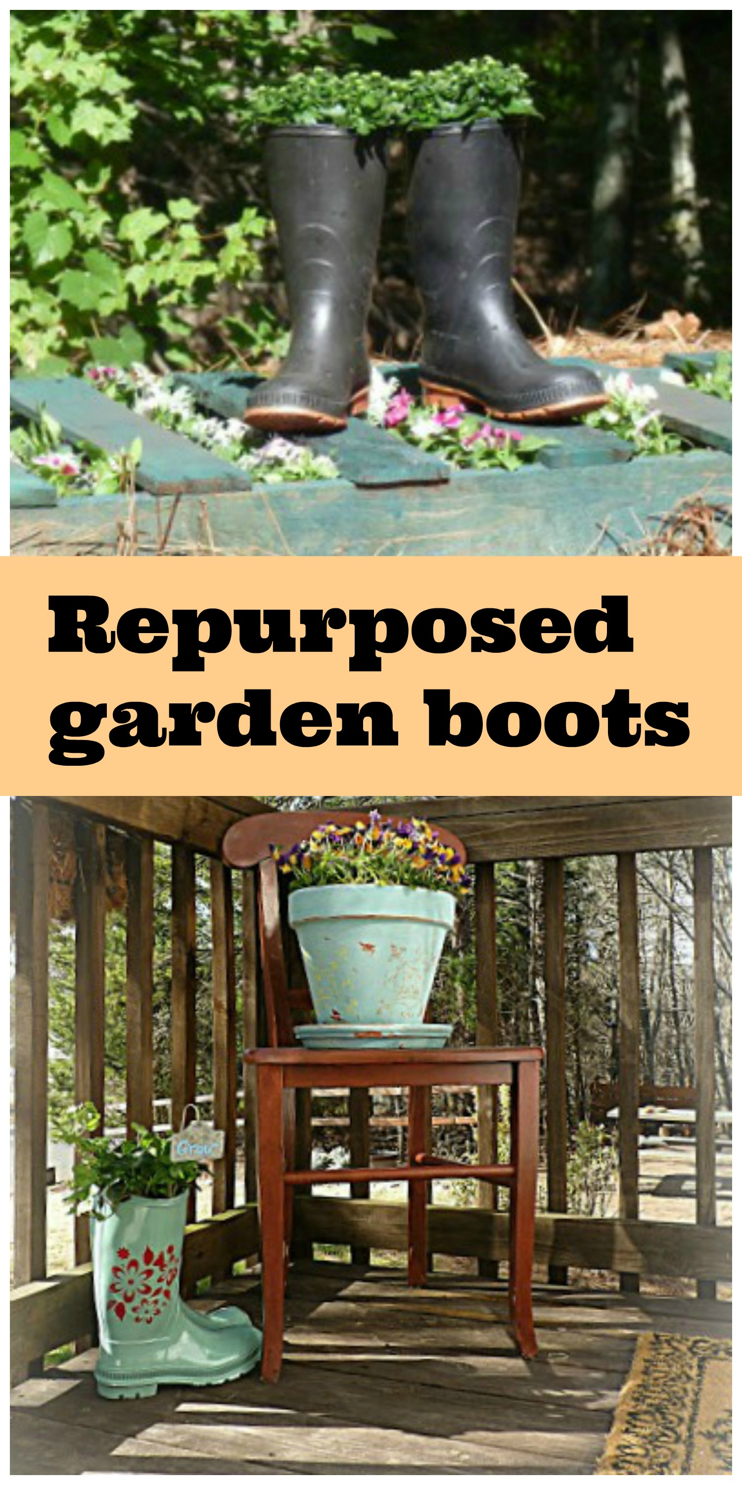 repurposed garden boots