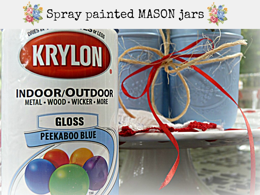Spray painting mason jars