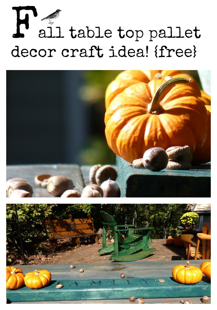 Fall table top pallet craft idea