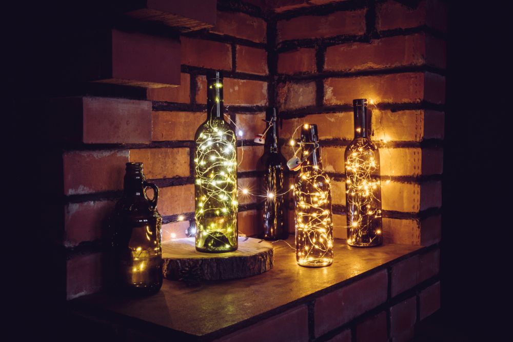 wine bottle fairy lights