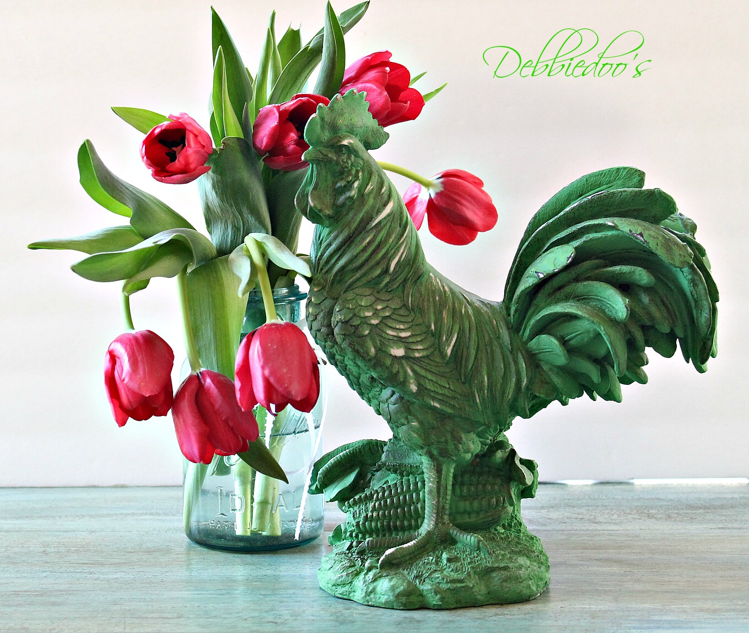 rooster painted in chalk paint