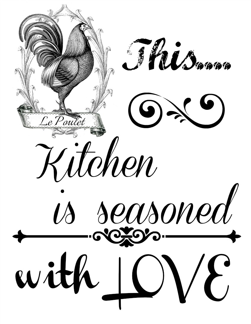 This kitchen is seasoned with LOVE free Printable