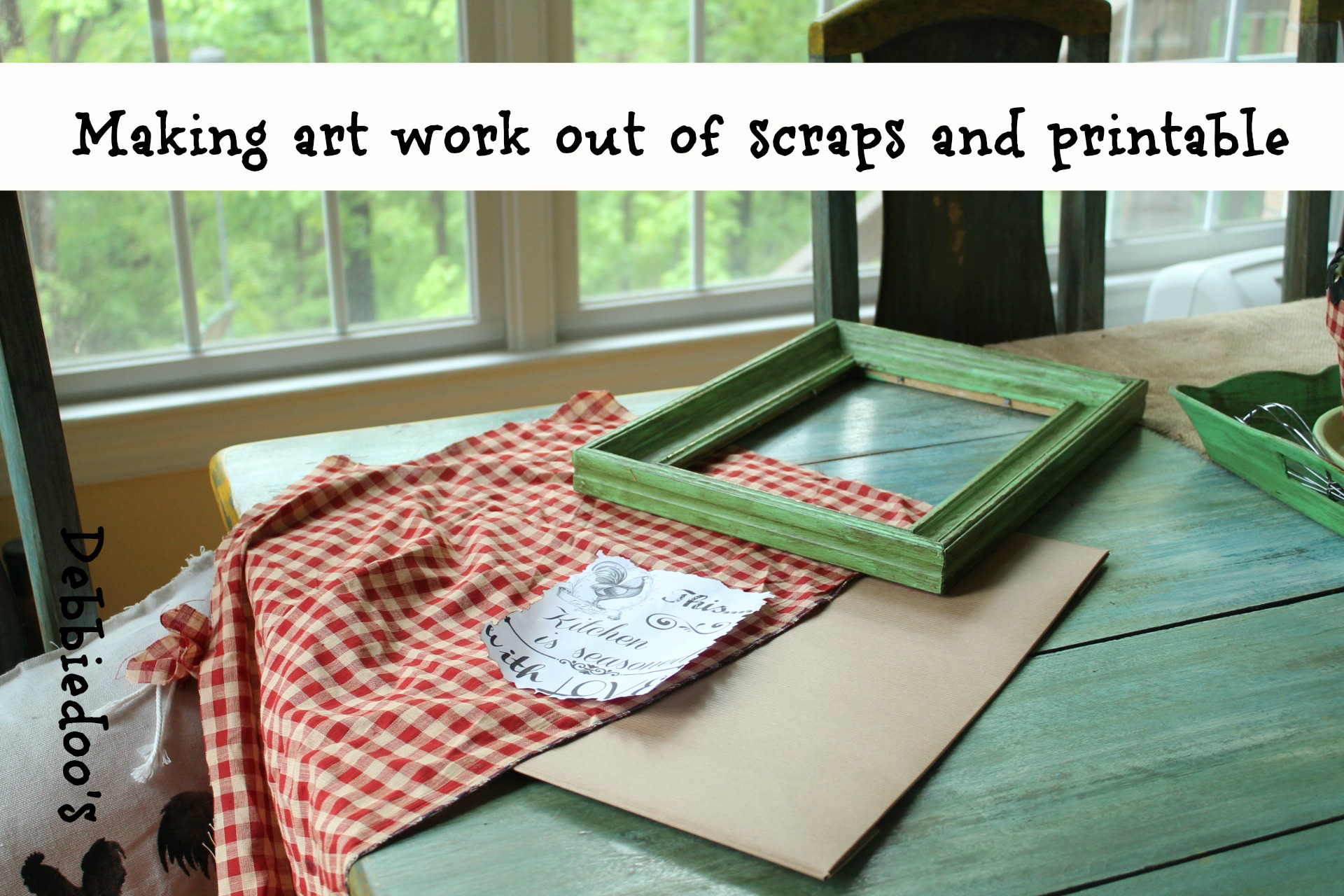 creating art work out of scraps and a free printable