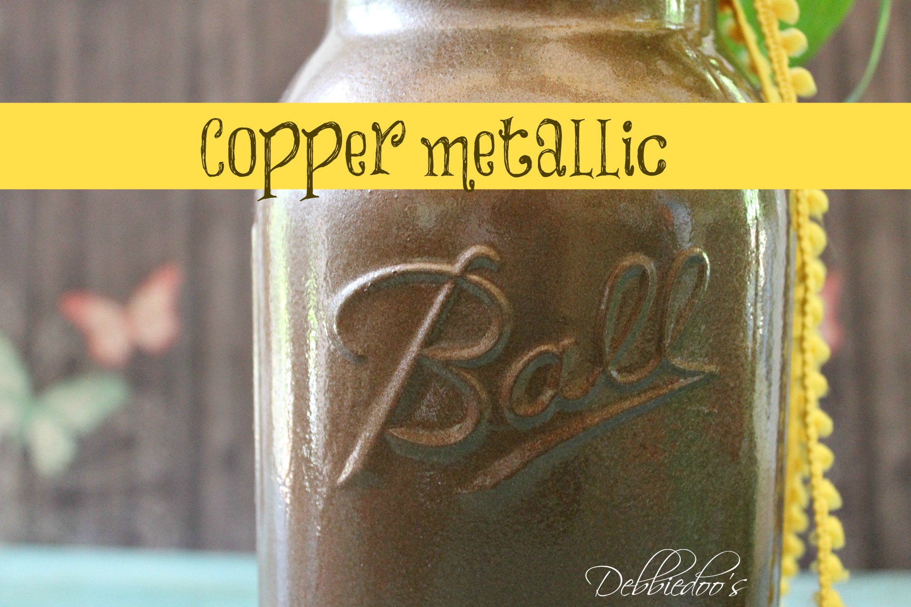 mason jar copper metallic spray paint
