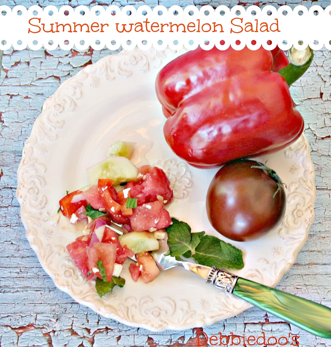 watermelon and tomato salad with feta