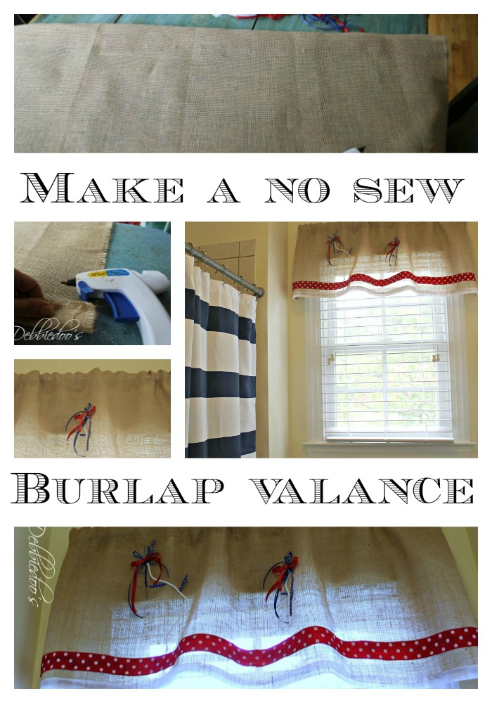 Make a no sew burlap valance