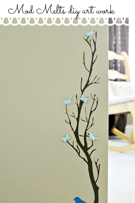 new Mod melts diy art work on vinyl wall tree