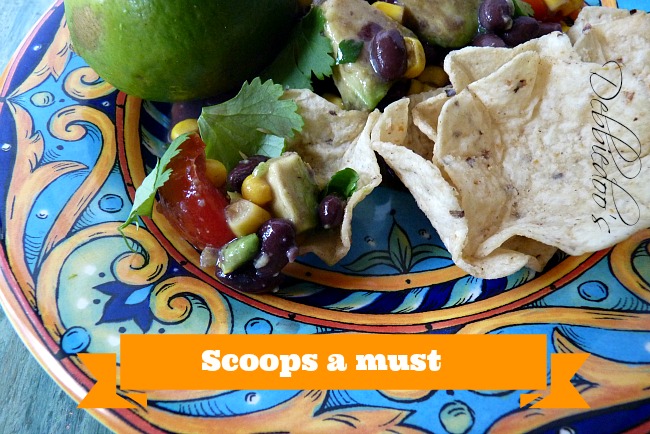 salsa mexican salad with scoops