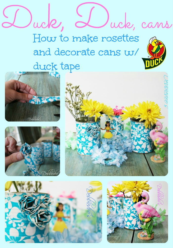 Duck tape can and rosettes tutorial