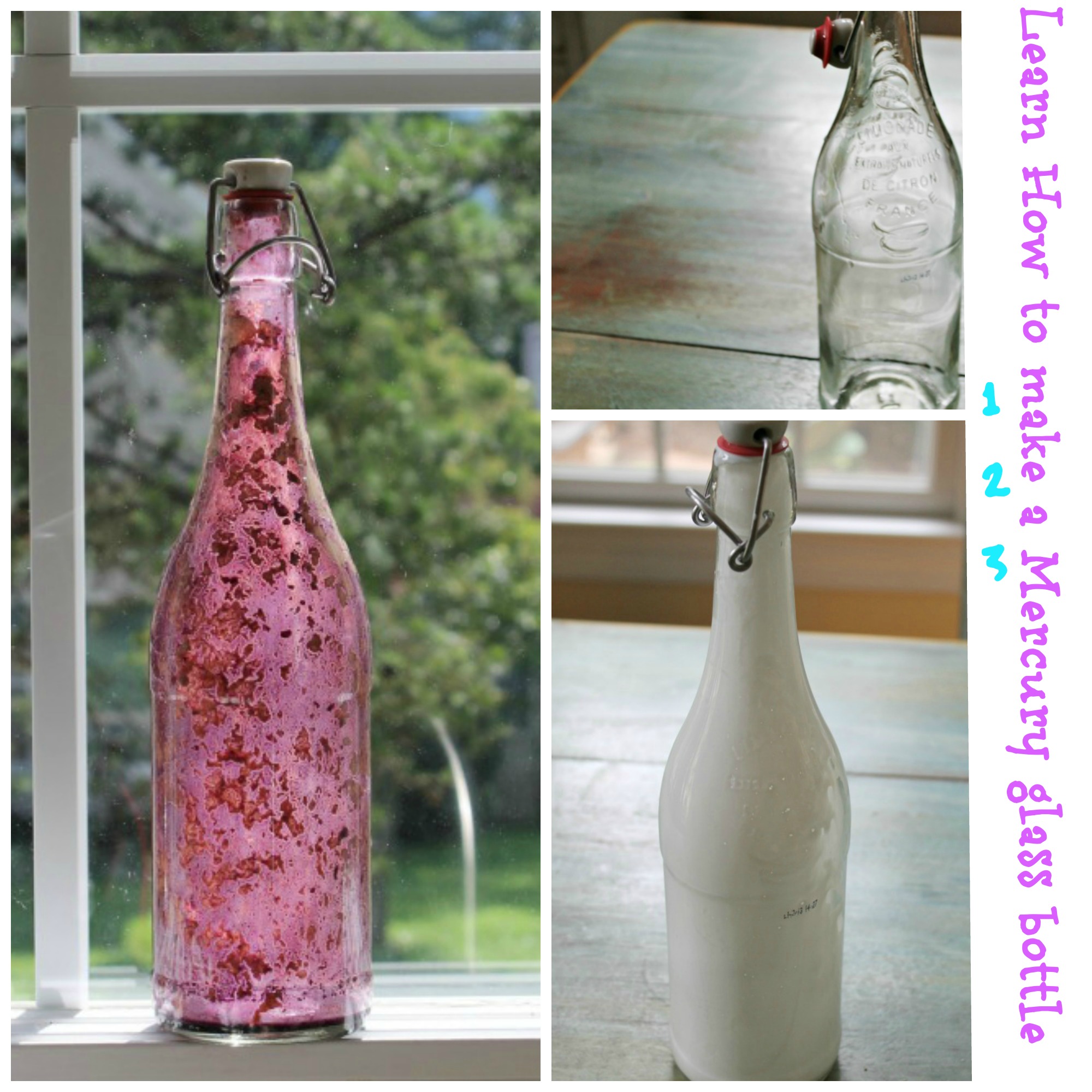 Learn how to make a mercury glass bottle