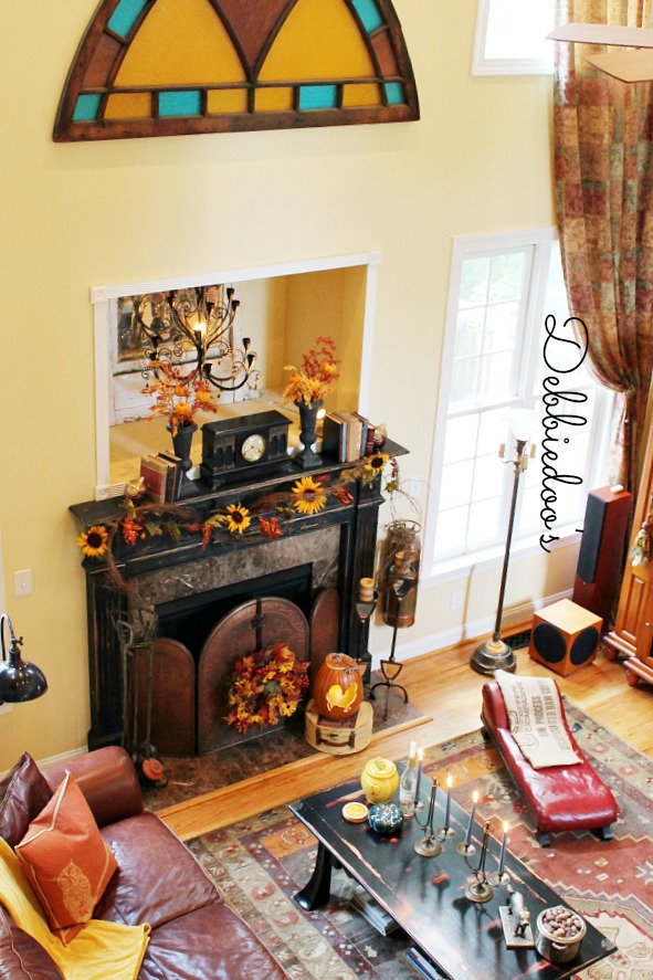 Fall mantel 2013 in family room