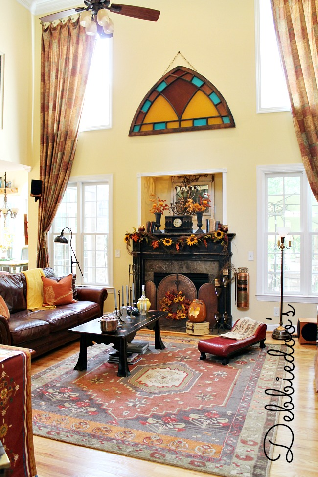 Fall mantel and family room