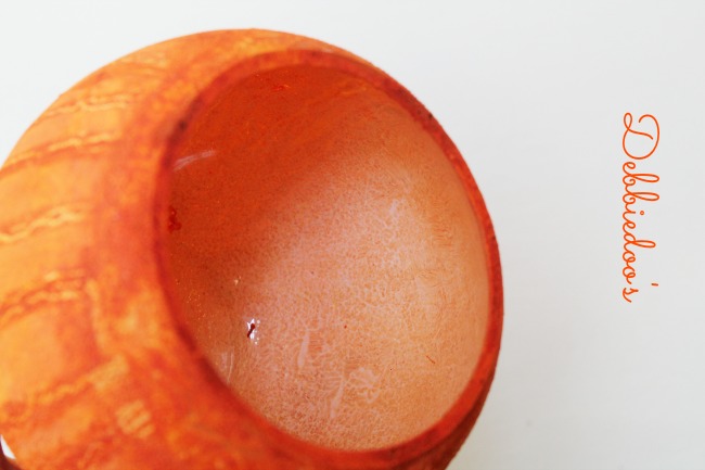 Gesso glass pumpkin bottom of vase