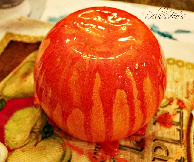 vase pumpkin with rit dye and gesso 006