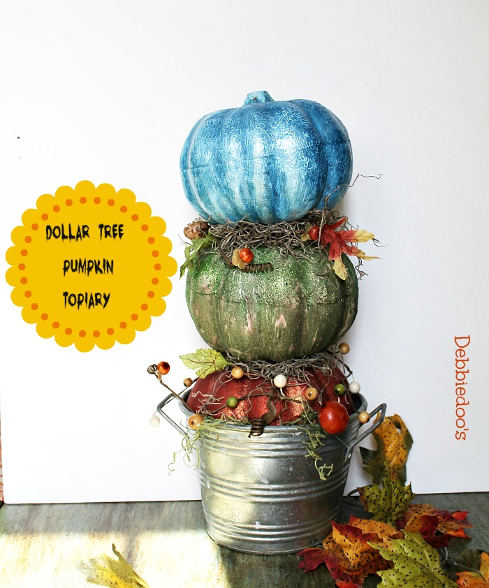 How to make a dollar tree pumpkin topiary