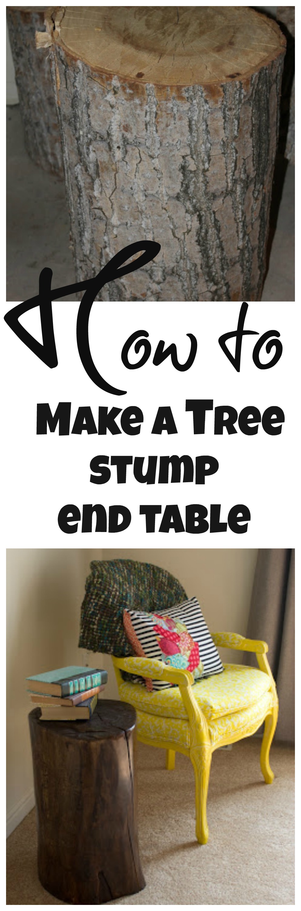 How to make an end table out of a tree stump