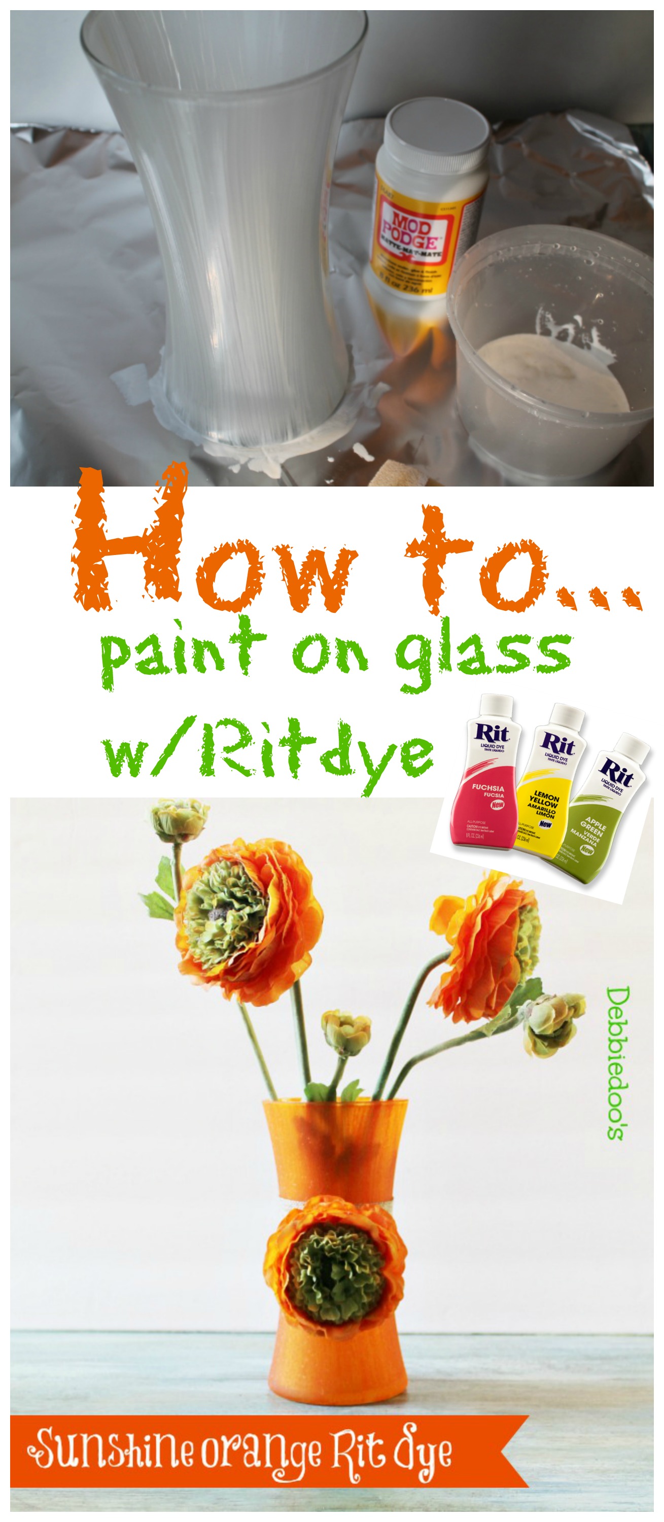 How to paint on glass with rit dye