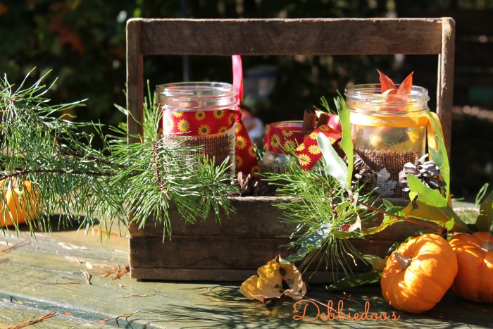 Creating vignettes with mason jars for fall 007