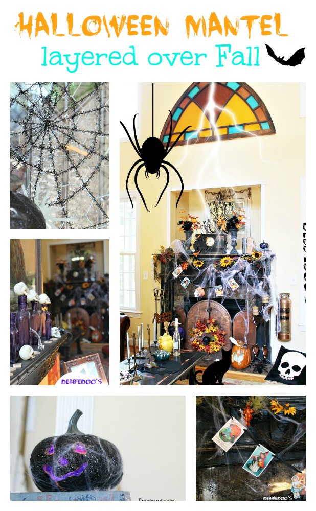 Decorating a Halloween mantel