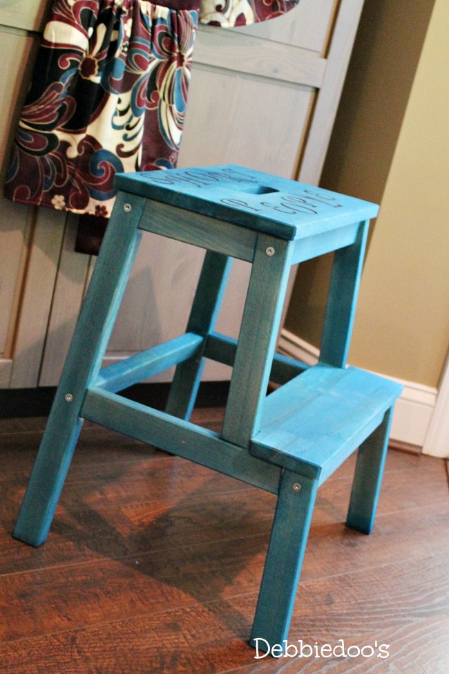 Step stool painted with Rit dye 