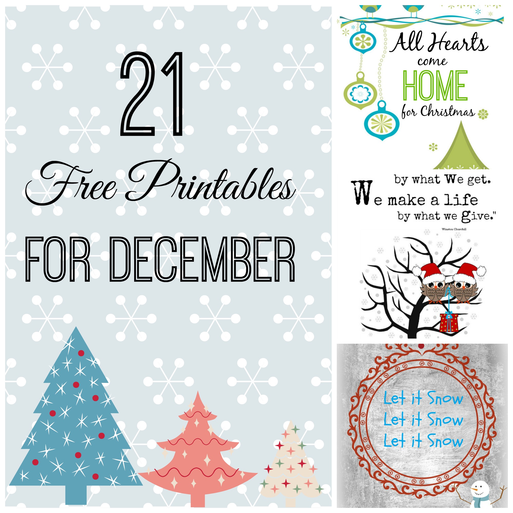 21 free printable dowloads for December