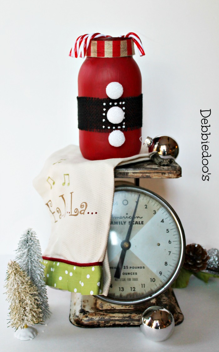 Christmas jar with chalky paint