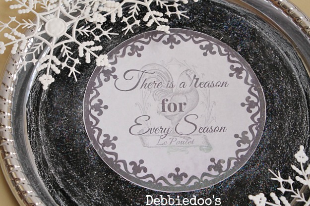 Winter tray diy from the dollar tree with free printable