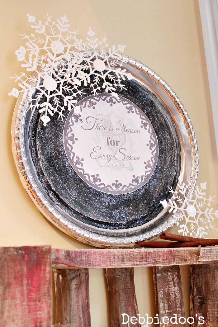 how to make a winter wall platter from the dollar tree
