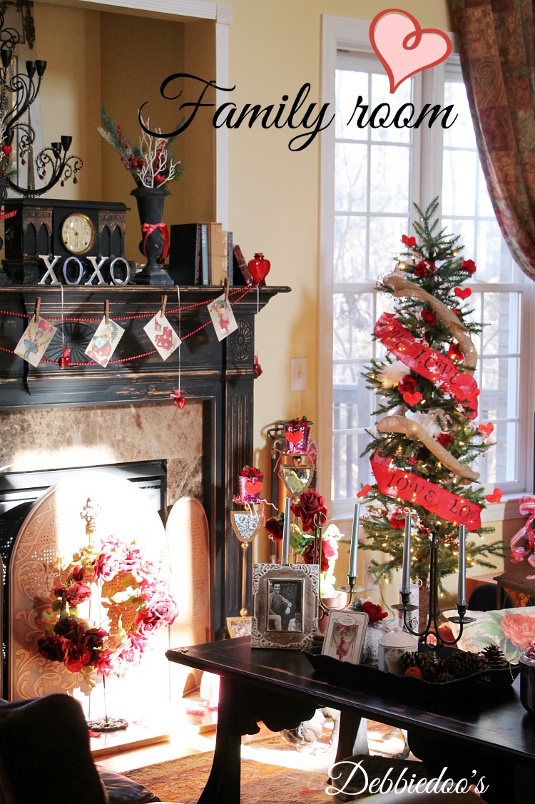 Family room decked out for Valentine's day