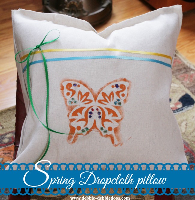Spring drop cloth pillow