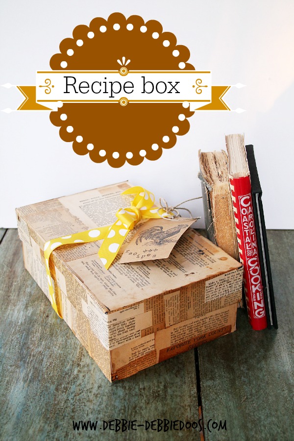 recipe shoe box with #modpodge 