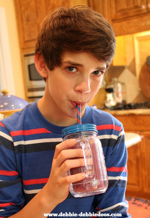 Jack drinking his smoothie