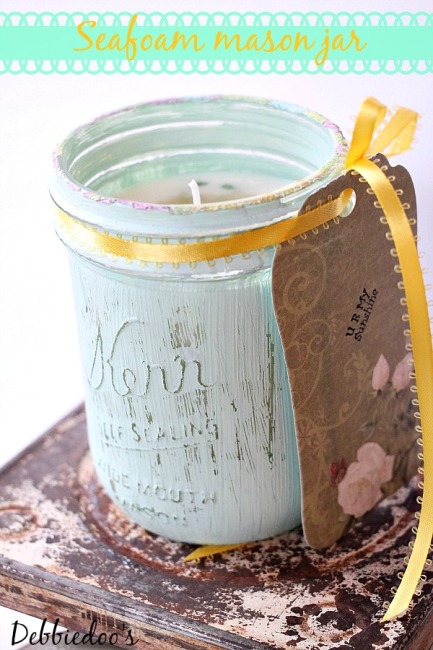 Seafoam soy mason jar candle