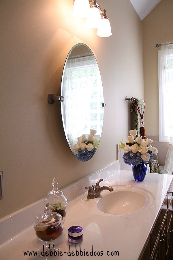 upgraded mirrors in the master bath