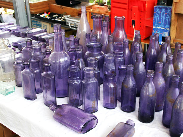 purple glass bottles