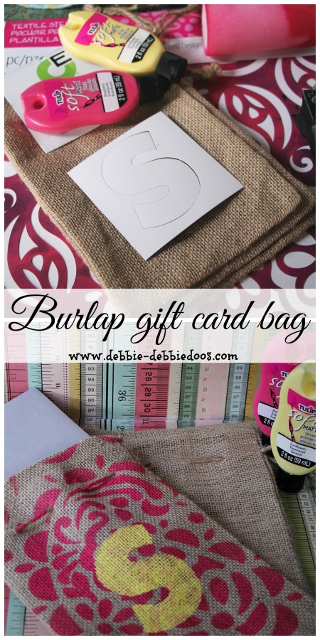 Make a card burlap gift bag