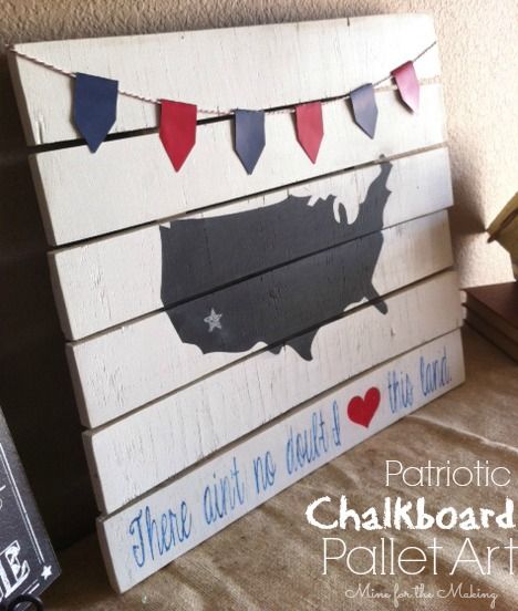 pallet with US chalkboard