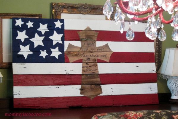patriotic flag with cross