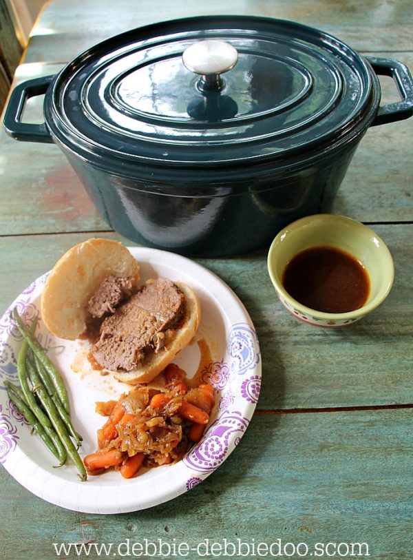 French dip cooked in a dutch oven