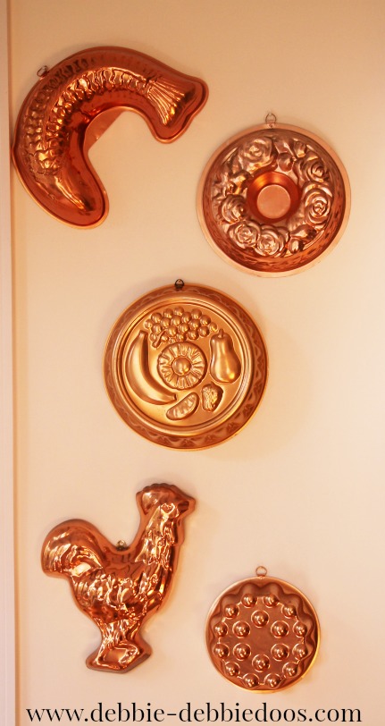 copper mold collection in the kitchen