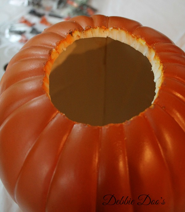 Carved pumpkin with a hot knife