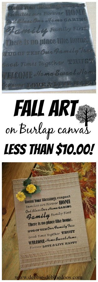 Fall art on burlap canvas