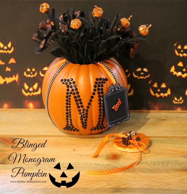 Monogrammed blinged pumpkin