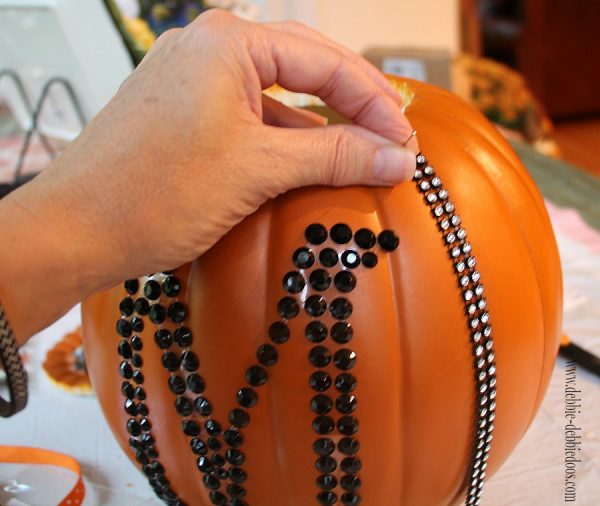 embellishing a pumpkin