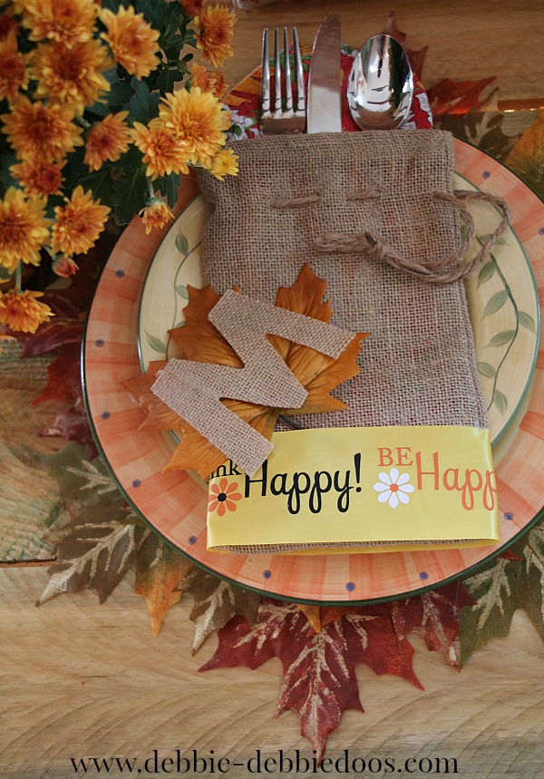 Burlap personalized table place setting